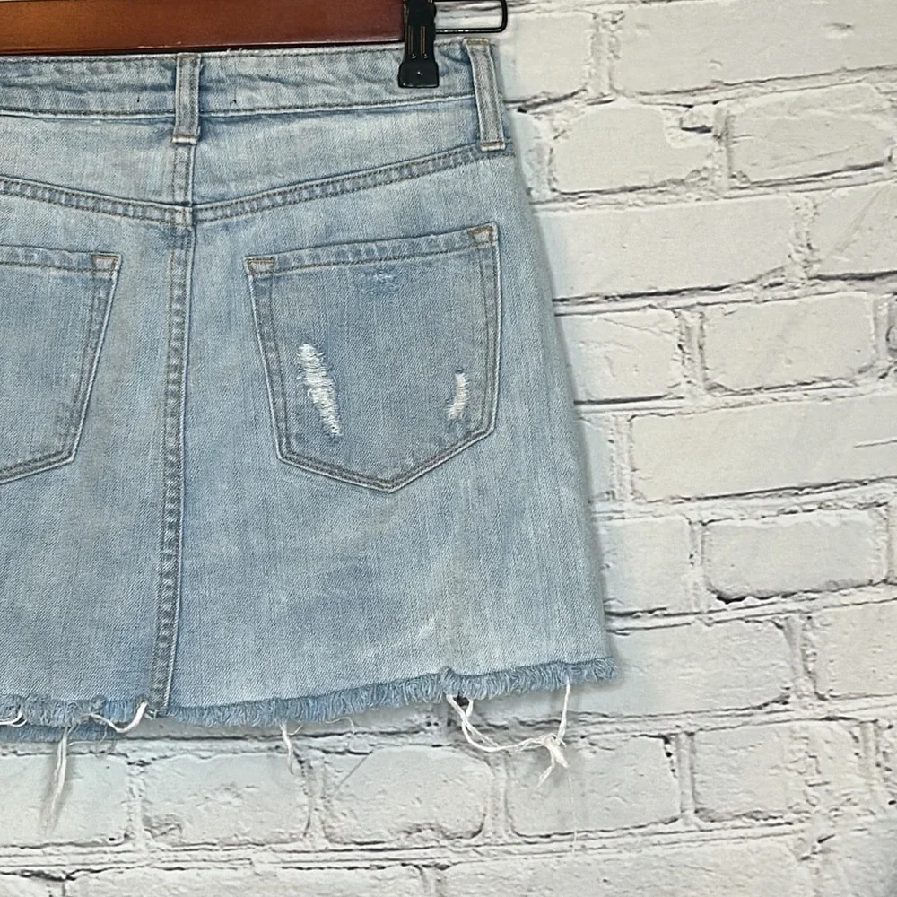 Vervet Distressed High Rise Blue Jean Denim Skirt Size X-Small
